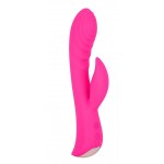 Ярко-розовый вибромассажер-кролик 5  Silicone Ripple Passion - 19,1 см.