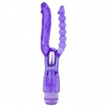 Фиолетовый анально-вагинальный вибратор Extreme Dual Vibrator - 25 см.