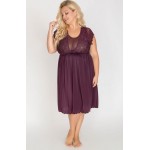 Сорочка plus size из микрофибры с красивым декольте