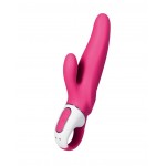 Ярко-розовый вибратор  Satisfyer Mr. Rabbit с клиторальным отростком - 22,1 см.