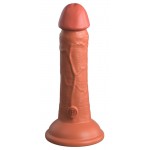 Фаллоимитатор цвета карамели 6  Vibrating Silicone Dual Density Cock - 17,8 см.