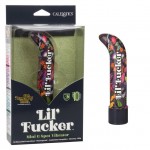 Черный мини-вибратор с цветочным принтом Lil Fucker Mini G-Spot Vibrator - 12,75 см.