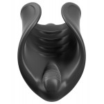 Чёрный мастурбатор Vibrating Silicone Stimulator с вибрацией