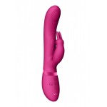 Розовый вибромассажер May Pulse-Wave   C-spot   G-Spot Rabbit - 22 см.