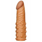 Коричневая насадка-удлинитель Add 2  Pleasure X Tender Penis Sleeve - 18 см.